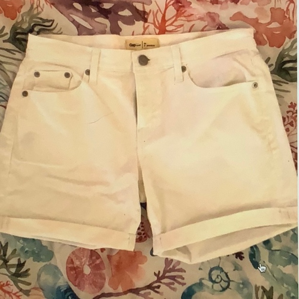 White Jean Shorts Gap